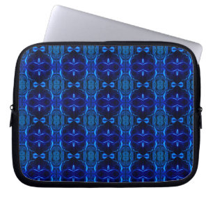 Blue with 'floating' intertwined strokes laptop sleeve