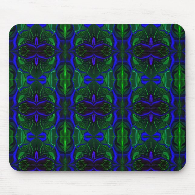 Blue with 'floating' intertwined strokes mouse pad (Front)