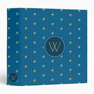 Blue with Gold Accent Houndstooth Binder