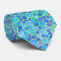 Blue with Gold Bubble Tie