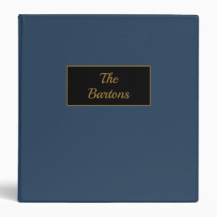 Blue With Gold Family Name Binder