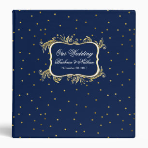 Blue with Gold Polka Dots Custom Wedding Binder