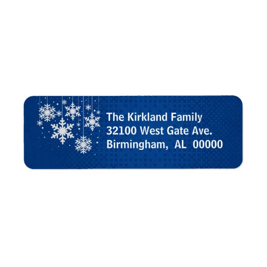 Blue with Snowflakes Holiday Address Labels