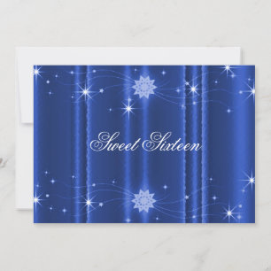 Blue with Stars Sweet Sixteen Invitation