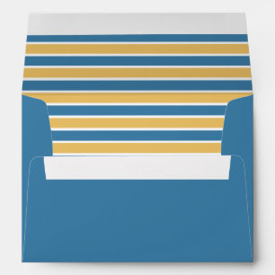 Blue with Striped Yellow Lining Envelopes
