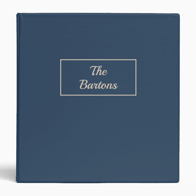 Blue With Vanilla Family Name Binder (Front)