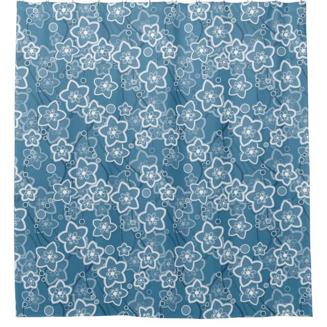 blue with white, blue, flowers, floral, rustic, fa (Front)