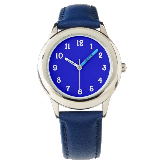Blue with White Numbers Watch (Front)