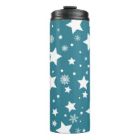 BLUE WITH WHITE STARS & SNOWFLAKES