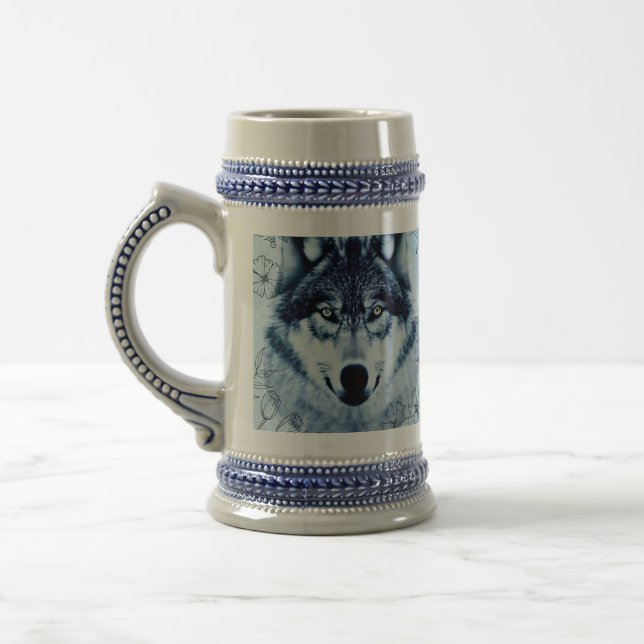 Blue Wolf Beer Stein (Left)