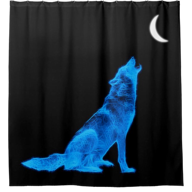 Blue Wolf Howling at Moon (Front)