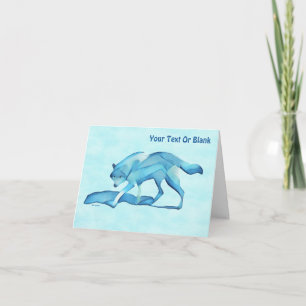 Blue Wolf On Snow Card