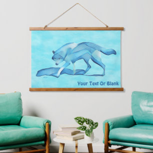 Blue Wolf On Snow  Hanging Tapestry
