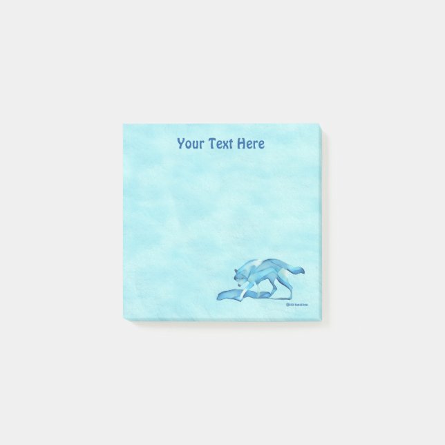 Blue Wolf On Snow Post-it Notes (Front)