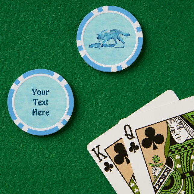 Blue Wolf Poker Chips (Poker Table (Double))