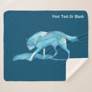 Blue Wolf Sherpa Blanket
