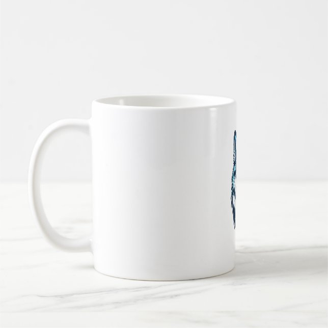 blue wolfdog  5 coffee mug (Left)