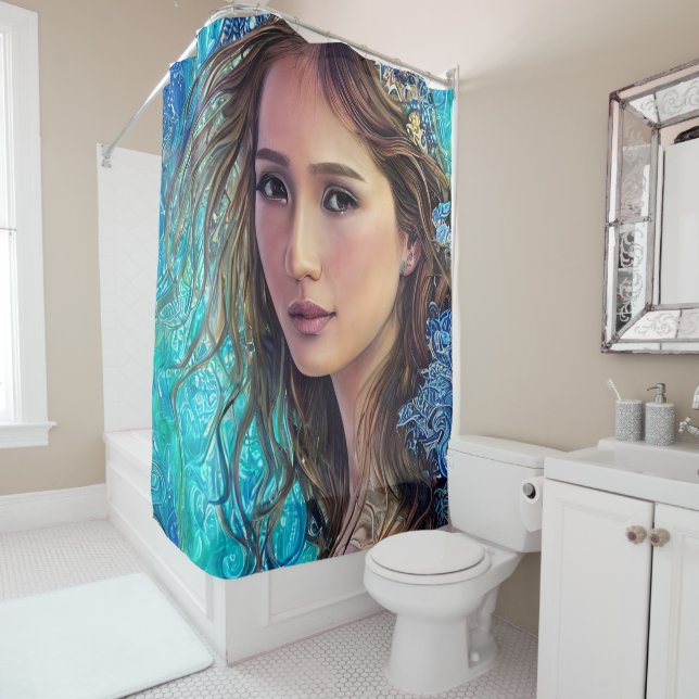 Blue Woman and The Waves | Abstract Art (In Situ)