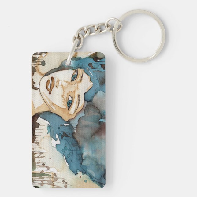 Blue Woman Keychain (Back)