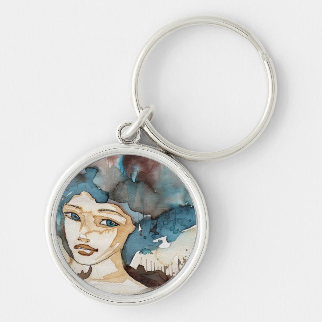 Blue Woman Keychain (Front)