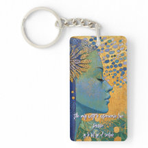 Blue Woman Let Go Of Control Acrylic Keychain