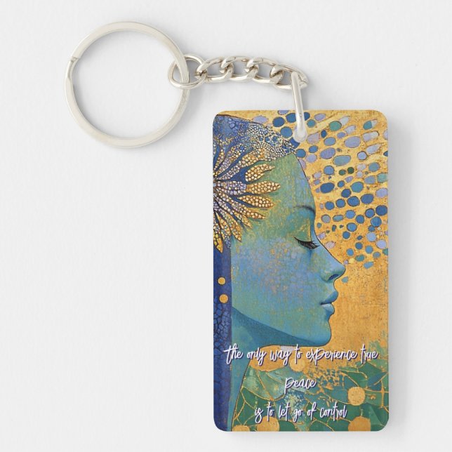 Blue Woman Let Go Of Control Acrylic Keychain (Front)