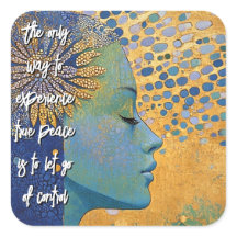 Blue Woman Let Go Of Control Sticker