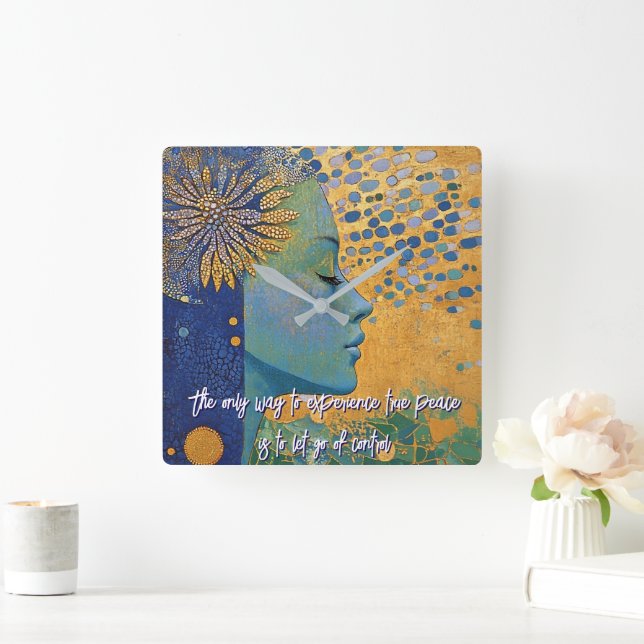 Blue Woman Let Go Of Control Wall Clock (Home)