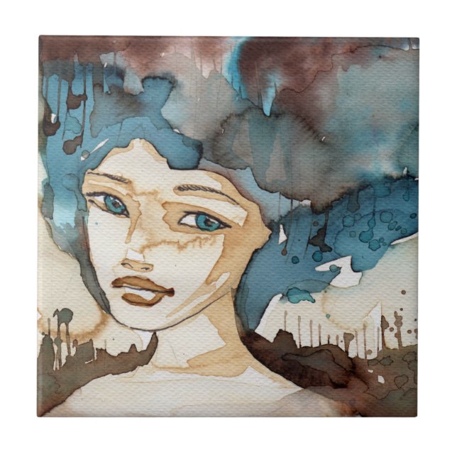 Blue Woman Tile (Front)