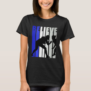 Blue Womens Believe Wrestling Inspirational Squad T-Shirt