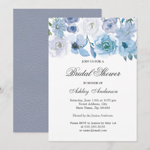 Blue Wonderland Gris Fête des mariées Invitation