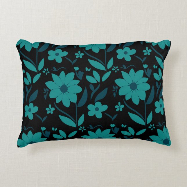 Blue Wood Accent Pillow (Front)