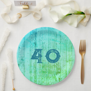 Blue Wood All Occasion Rustic Paper Plate