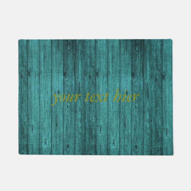 blue wood doormat (Front)