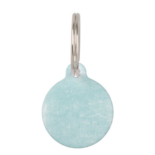 Blue Wood Grain Effect Pet Tag (Front)