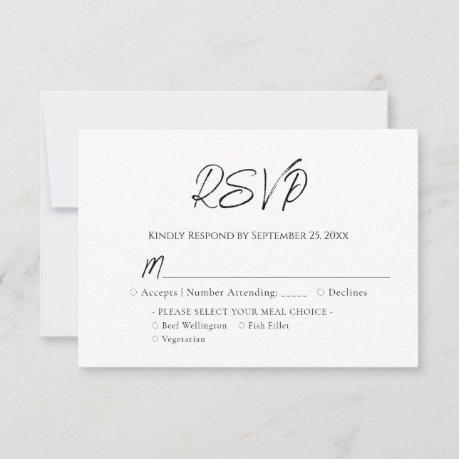Blue Wood Wedding RSVP Card (Front)