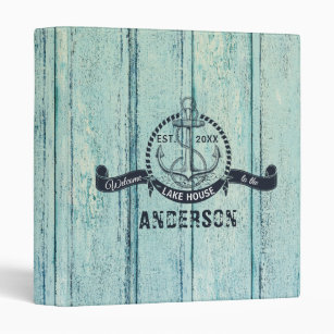 Blue Wood Welcome to the Lake House Binder
