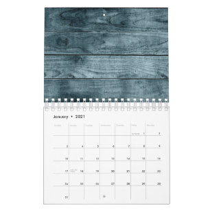 Blue Wooden Cabin Dark Shadows Rustic Carpentry Calendar