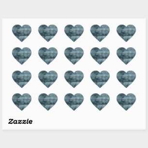 Blue Wooden Cabin Dark Shadows Rustic Carpentry Heart Sticker