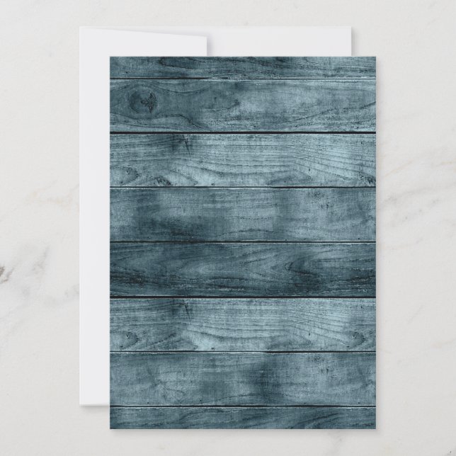 Blue Wooden Cabin Dark Shadows Rustic Carpentry Invitation (Front)