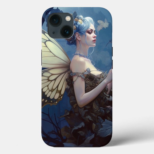 Blue Woodland Fairy Fantasy Art Case-Mate iPhone Case (Back)