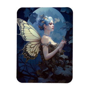 Blue Woodland Fairy Fantasy Art Magnet