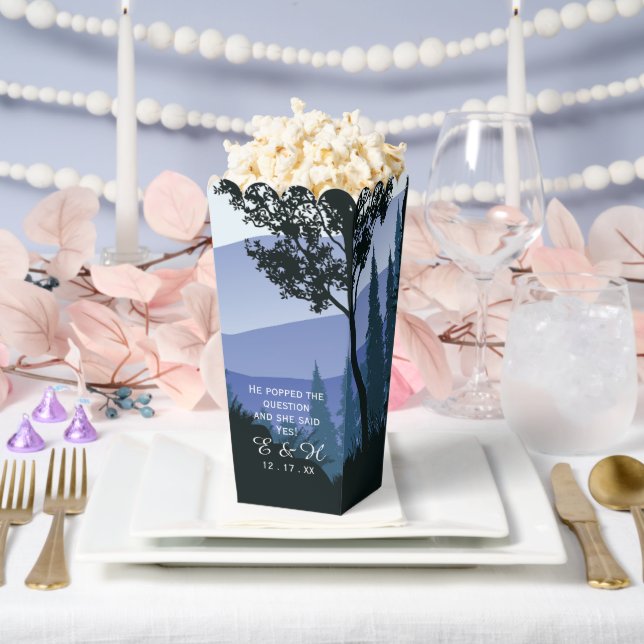 Blue Woodland Forest, Rustic Wedding Favor Box (Wedding)