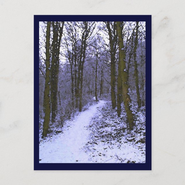 Blue Woods in Snow Postcard (Front)