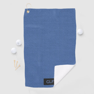 Blue Wool Knit - Custom Initials / Short Name Tag Golf Towel