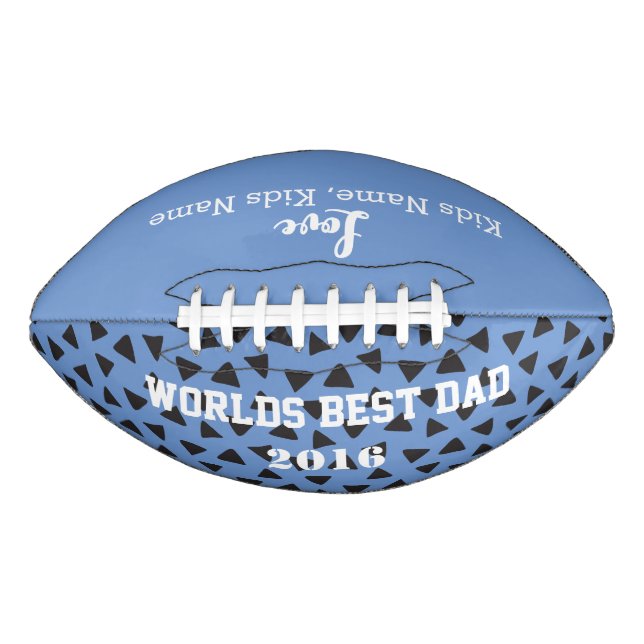 Blue World Best Dad, Customizable  Football (Front)