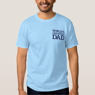 Blue World's Greatest Dad Embroidered T-Shirt