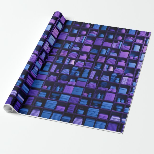 blue wrapping paper (Unrolled)