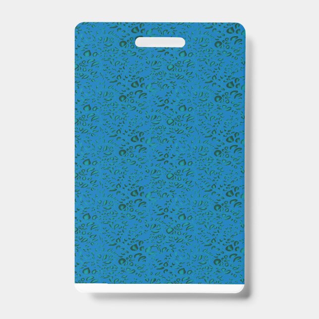 Blue wrapping paper featuring a geometric pattern  badge (Front)