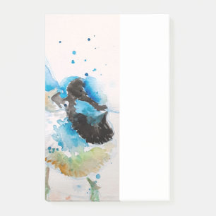 Blue Wren Bird Pattern Pink birds Post it Notes